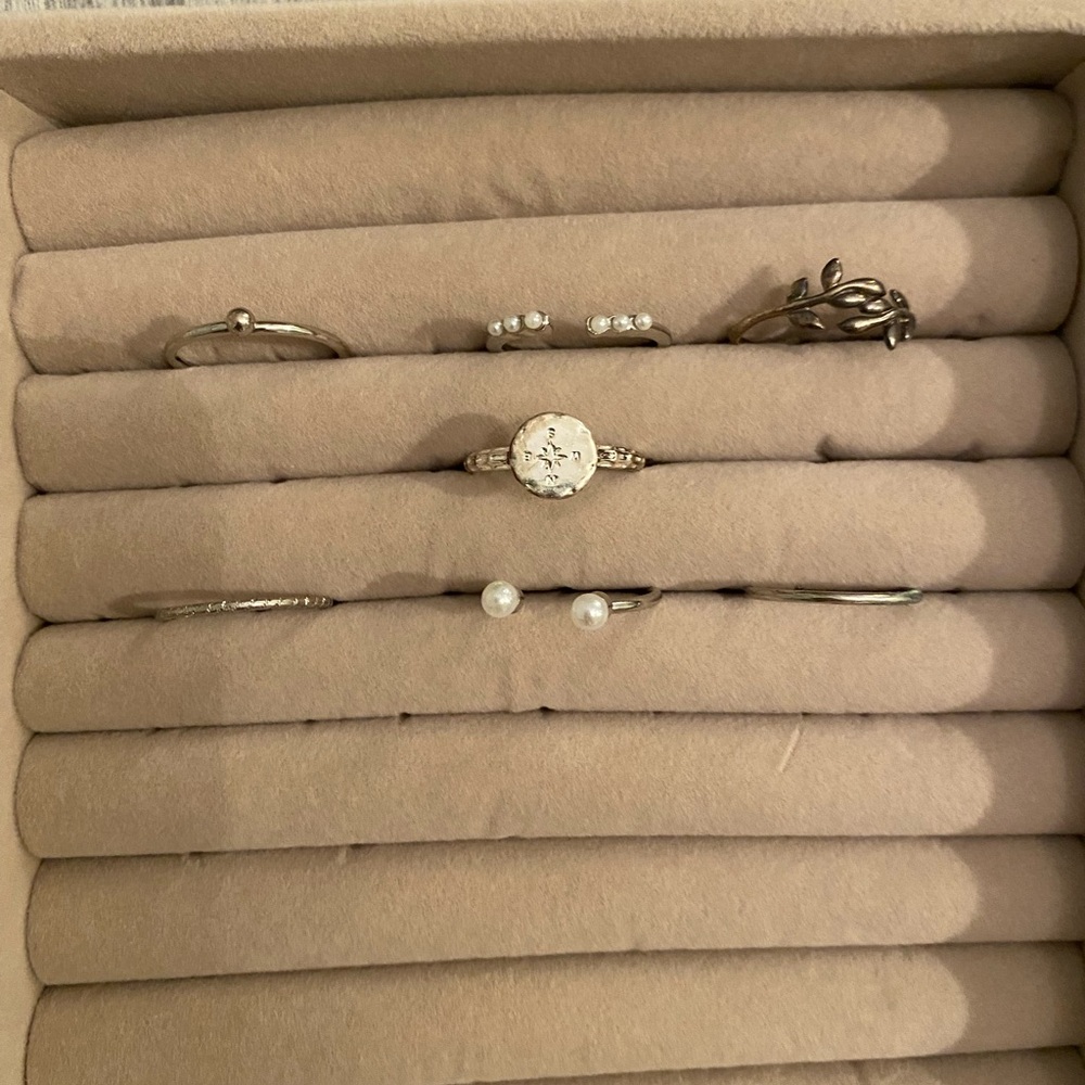 Follow Me Silver ring stack - Picture 2 of 2
